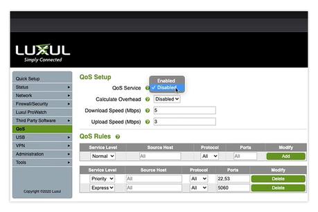 Comment gérer la qualité de service sur les routeurs Luxul ?
