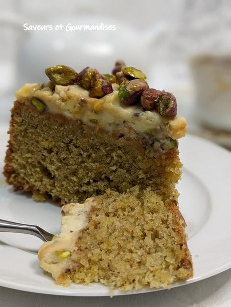 Gâteau aux pistaches caramélisées.
