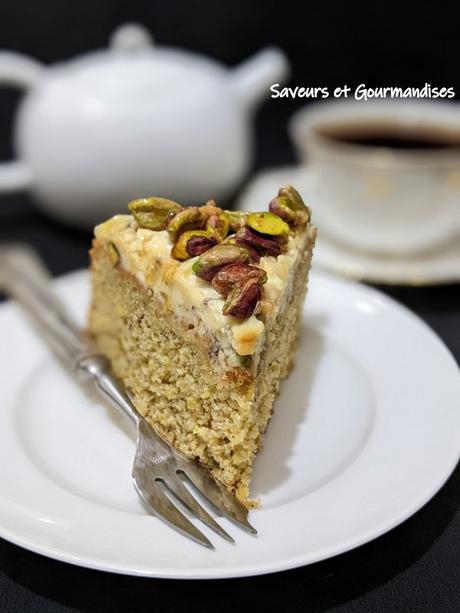 Gâteau aux pistaches caramélisées.