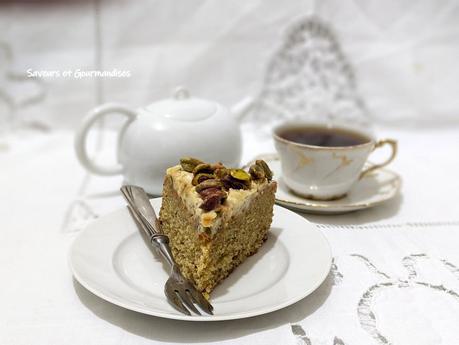 Gâteau aux pistaches caramélisées.