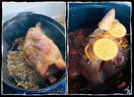 Pintade à l’orange et pommes de terre à la suédoise, Hasselback