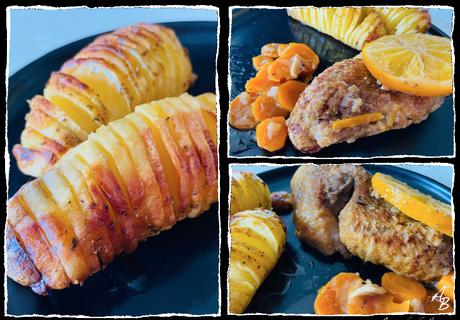 Pintade à l’orange et pommes de terre à la suédoise, Hasselback