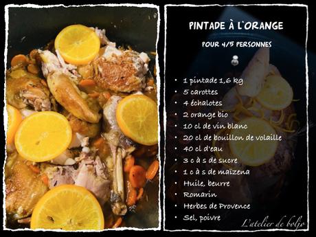 Pintade à l’orange et pommes de terre à la suédoise, Hasselback