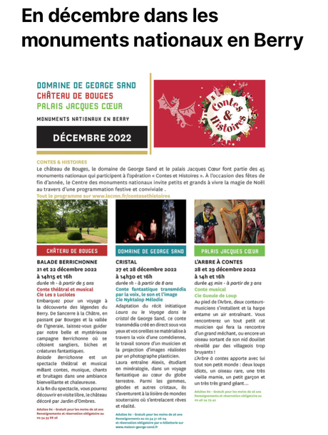 Monuments Nationaux en Berry – décembre 2022.