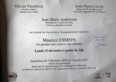 Mairie du 6me – le lundi 12 Décembre 2022. « Maurice ESMEIN »