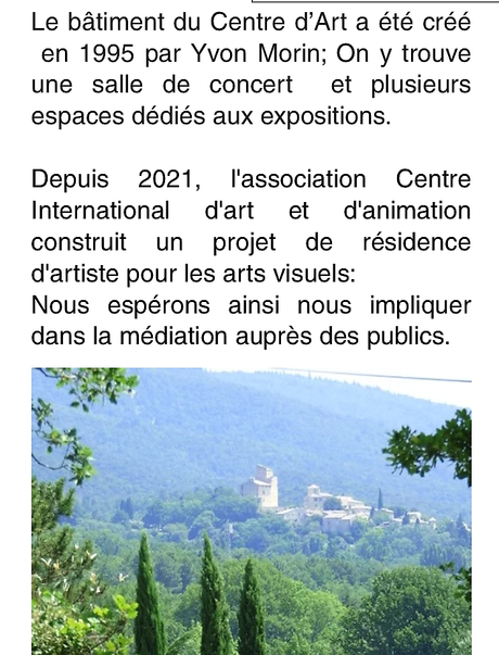 Centre d’Art Yvon Morin ( Drôme Provencale) le 11 Décembre prochain.