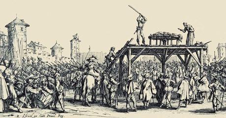 Exécution sur la roue, par Jacques Callot, 1633. BTEU/RKMLGE/Alamy