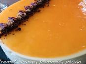 Entremet orange Cointreau, coulant croustillant pécan, pommes caramélisées, brownie pour bûche cercle.