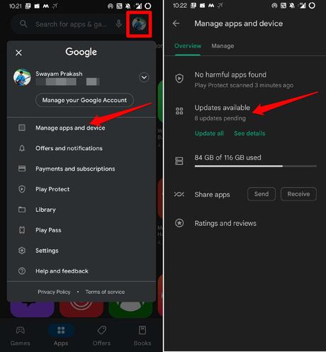 7 meilleures façons de réparer les appels Instagram qui ne fonctionnent pas sur Android Mises à jour du Play Store disponibles