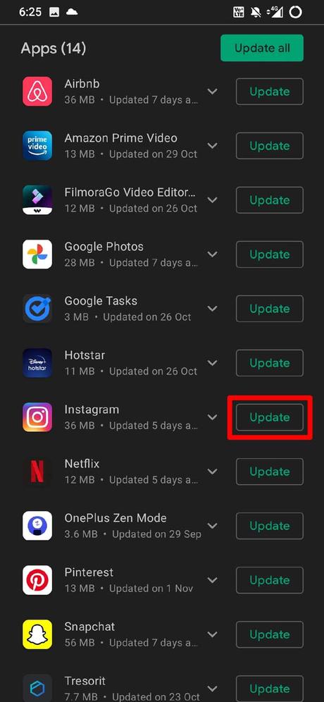 7 meilleures façons de réparer les appels Instagram qui ne fonctionnent pas sur Android mettre à jour l'application Instagram
