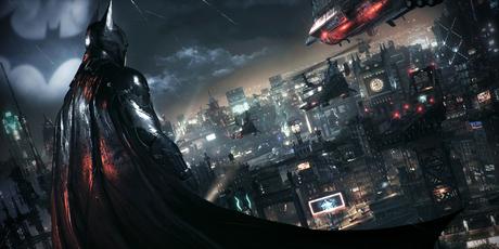 Les plus grandes nouvelles de la semaine sur les jeux vidéo (3 décembre Batman debout sur un bâtiment surplombant Gotham City la nuit avec le signal Bat dans le ciel et des hélicoptères parcourant l'horizon dans Batman: Arkham Knight