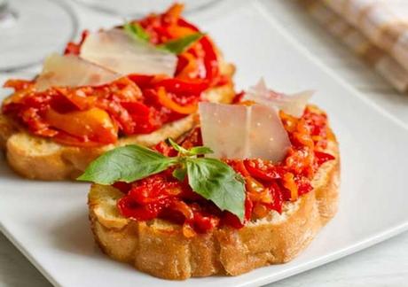 Bruschetta aux Poivrons et Parmesan ww