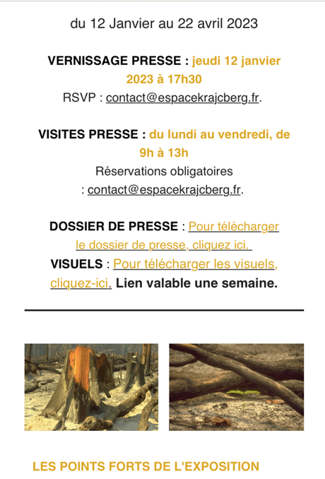 Espace Frans Krajcberg « Le Militant » le Jeudi 12 Janvier 2023.