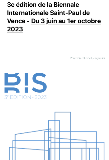 3me édition de la Biennale Internationale Saint-Paul de Vence -du 3 juin au 1er Octobre 2023.