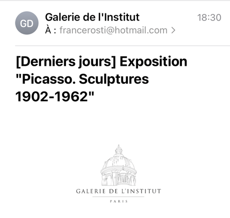 Galerie de l’institut – « Picasso sculptures » fin de l’exposition le 17 Décembre 2022.