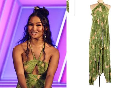 Too Hot to Handle : Dominique’s green Palm tree dress  in S4E01