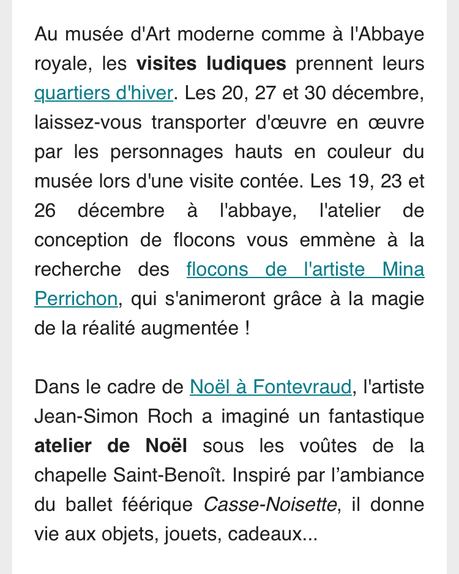 Abbaye Royale de Fontevraud – Musée d’Art Moderne de Fontevraud – pour les fêtes….