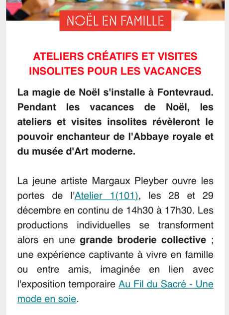 Abbaye Royale de Fontevraud – Musée d’Art Moderne de Fontevraud – pour les fêtes….