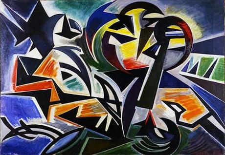 Ouragan Emilio Vedova, Ouragan, 1948, peinture à l'huile sur toile.