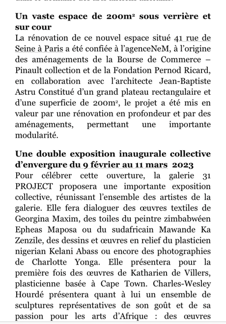 Prochainement – « Les Verrières » avec des arts africains.