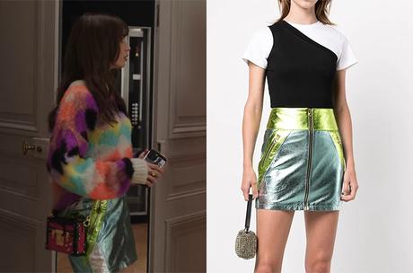 EMILY IN PARIS : Emily’s metallic skirt in S3E01