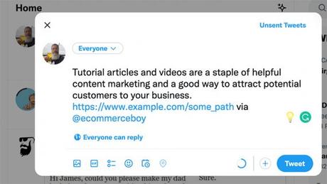 Capture d'écran d'un exemple de tweet.