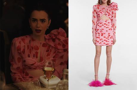 EMILY IN PARIS : Emily’s pink silk dress in S3E01