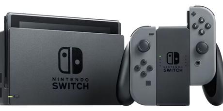 La Nintendo Switch est à l'intérieur du dock car les Joycons gris sont connectés à la console.