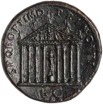Temple Jupiter 103-111 Sesterce de Trajan