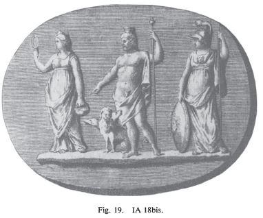 Isis Serapis Debout triade avec athena Tran 19 IA 18bis