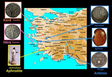 Lune-soleil : symboles 3) autour d’une déesse Lune-soleil : symboles 3) autour d’une déesse