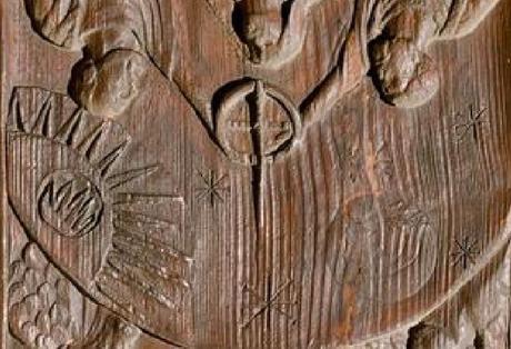 Lune-soleil : thèmes chrétiens 5eme Santa Sabina Panneau detail soleil - inverse