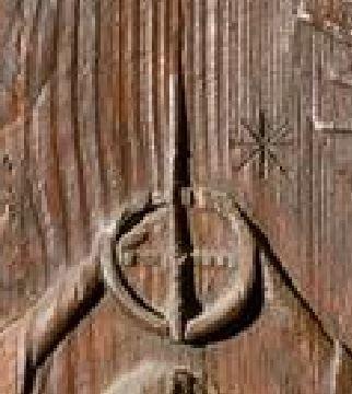 Lune-soleil : thèmes chrétiens 5eme Santa Sabina Panneau detail croix