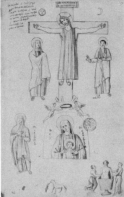 Copie Crucifixion catacombe San valentino 700-710 Cod Vat Lat 5409 fol 37r