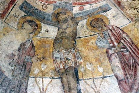 Matera, mural on rupestrian church of San Nicola dei Greci,14eme