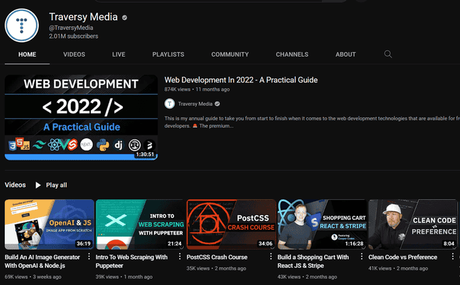 chaînes pour apprendre la programmation