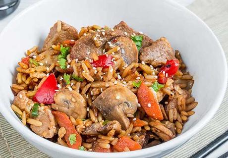Riz Sauté au Porc et Légumes ww