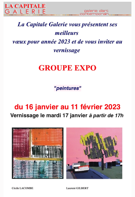 Galerie La Capitale  « Groupe Expo » 16 Janvier au 11 Février 2023.