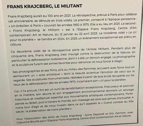 Espace Frans Krajcberg   » exposition – Le Militant » depuis ce soir :le 12 Janvier 2023.