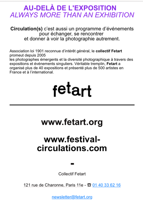 Circulation(S) 2023. « Collectif Fetard » La jeune photographie europénne. au Centquatre à Paris.( à partir du 25 Mars 2023)