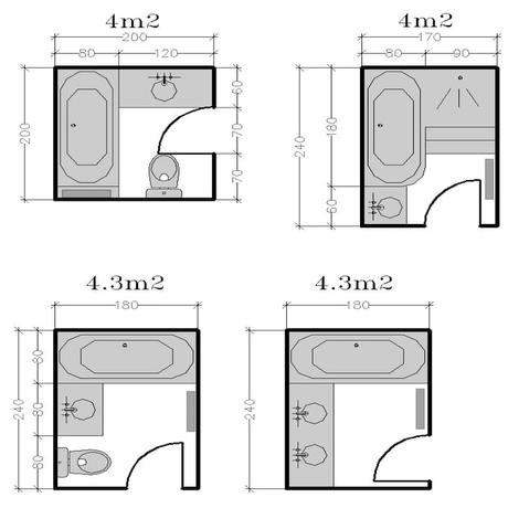 croquis plan architecte petite salle de bain