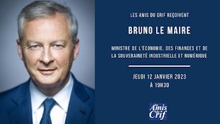 Les Amis du CRIF reçoivent Bruno Le Maire, Ministre de l’ Économie et des Finances
