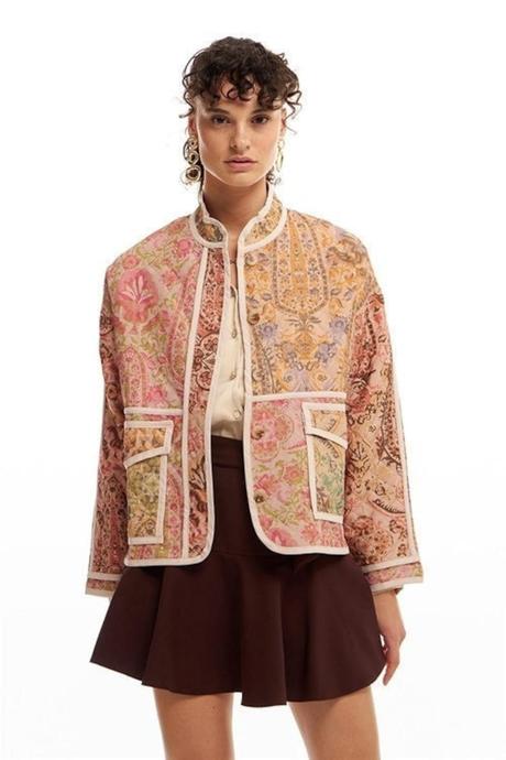 Veste ethnique matelassée pour femme manteau patchwork veste image 1