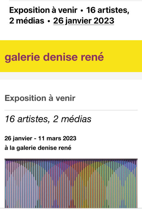 Galerie Denise René – 16 artistes – 2 médias (26 Janvier au 11 Mars 2023)