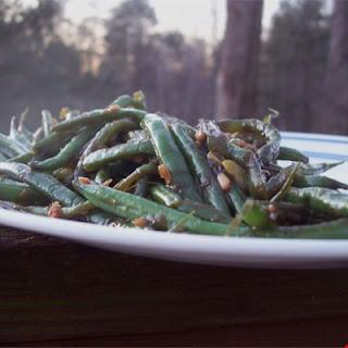 Fresh green beans are coated with a soy sauce, honey, garlic mixture that is sure to wake up your taste buds!