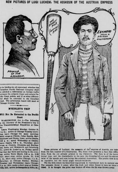 Luigi Lucheni, the assassin of the austrian empress (an article of The Los Angeles Herald, october 8, 1898)