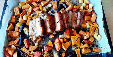 Poitrine de porc laquée et ses légumes d'automne rôti - Dans la cuisine d'Hilary