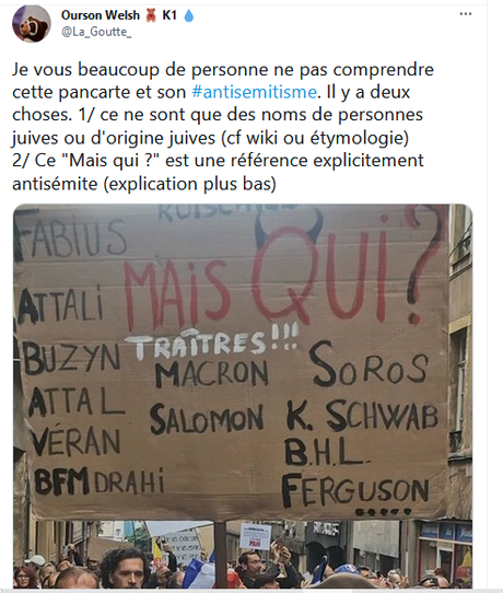 Cet imbécile poison qui s’insinue dans les manifestations contre le #PassSanitaire : l’#antisémitisme Cet imbécile poison qui s’insinue dans les manifestations contre le #PassSanitaire : l’#antisémitisme