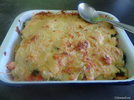 Gratin de brocoli, chou-fleur et fruits de mer Gratin de brocoli, chou-fleur et fruits de mer