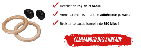 anneaux de gymanstique en bois